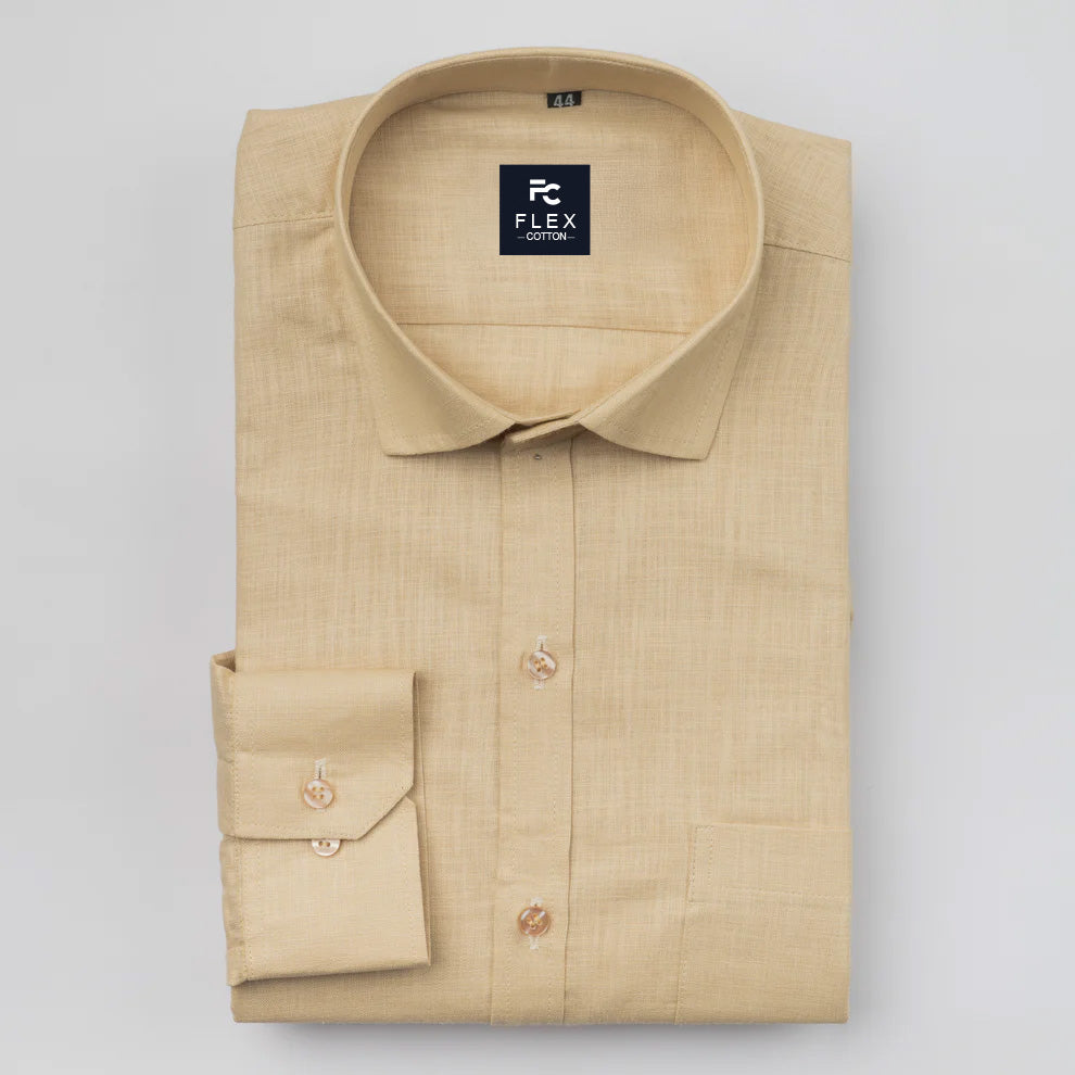 Font Color Linen Cotton Shirt For Men