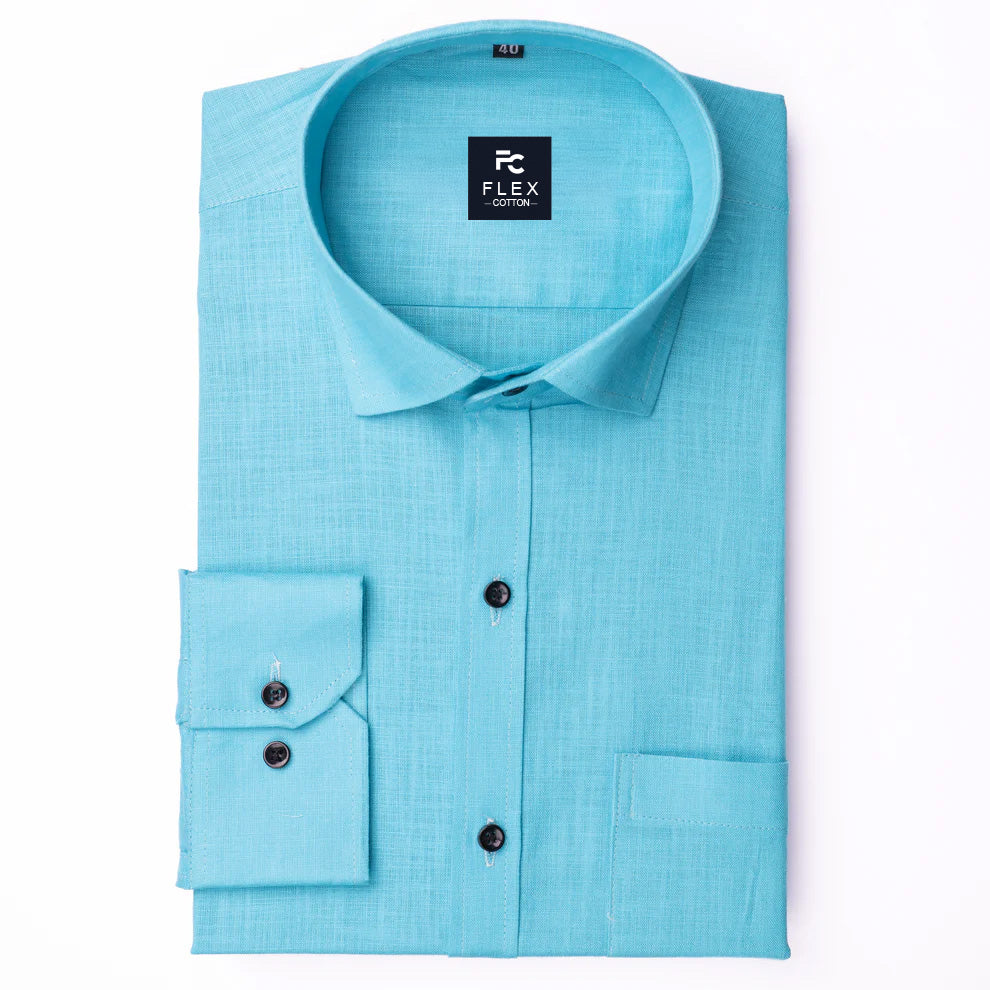 Light Blue Color Linen Cotton Shirt For Men