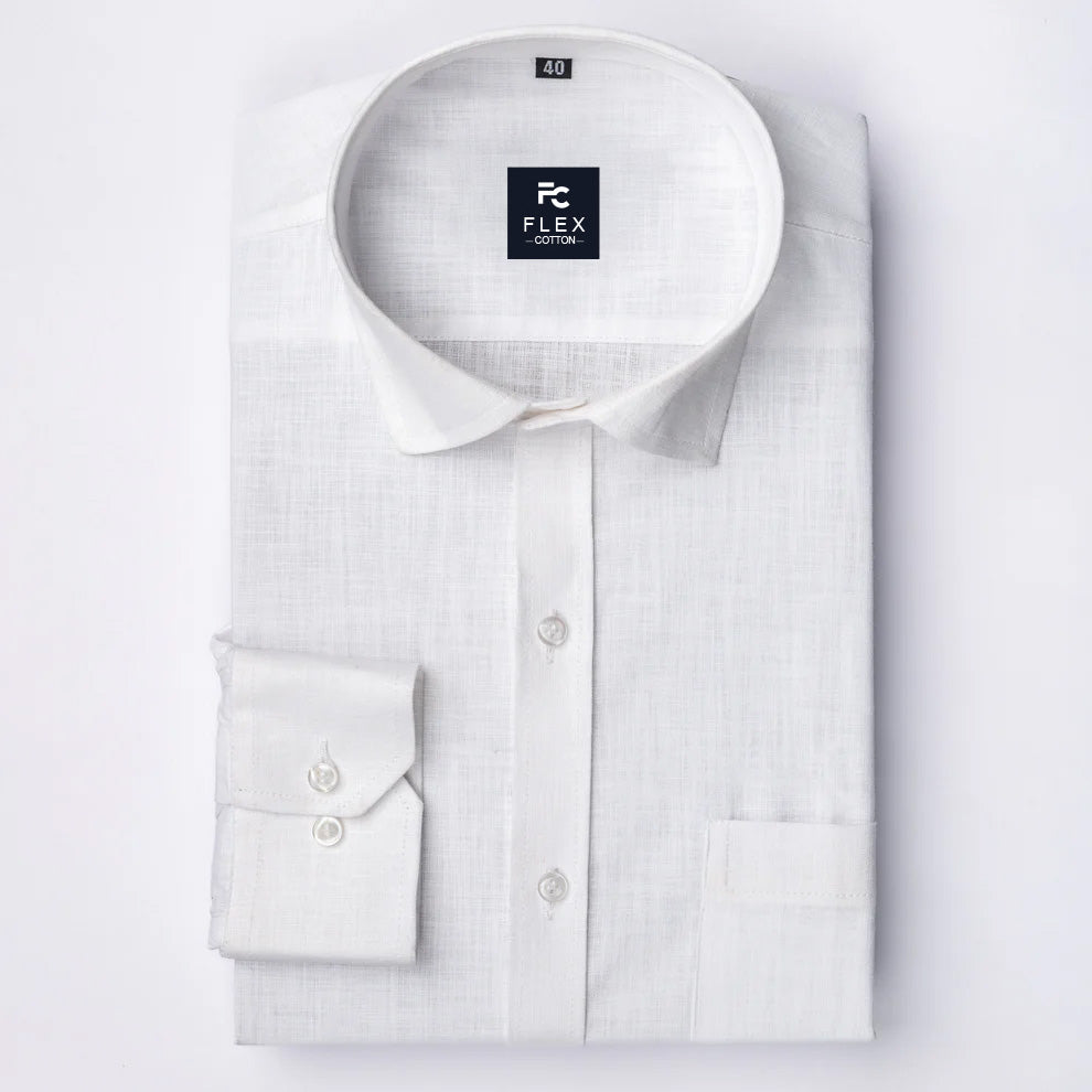 White Color Linen Cotton Shirt For Men
