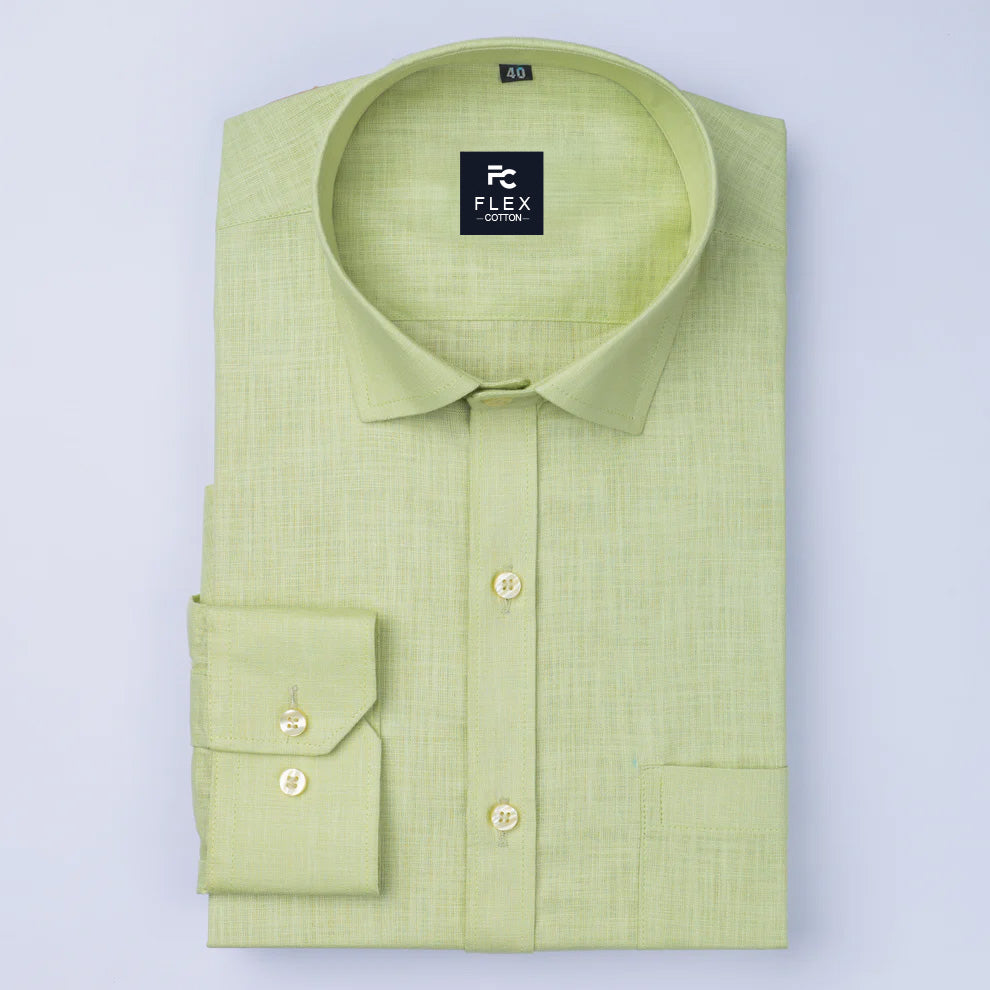 Light Green Color Linen Cotton Shirt For Men