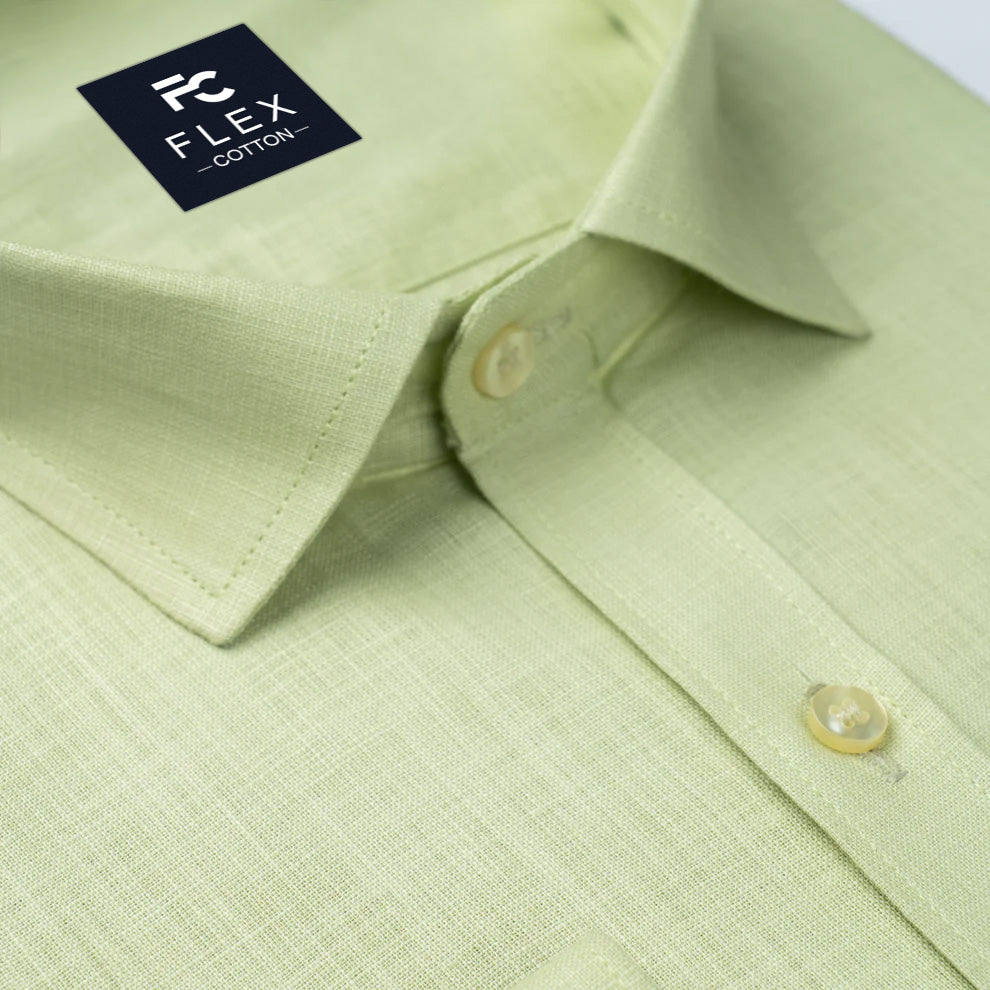 Light Green Color Linen Cotton Shirt For Men