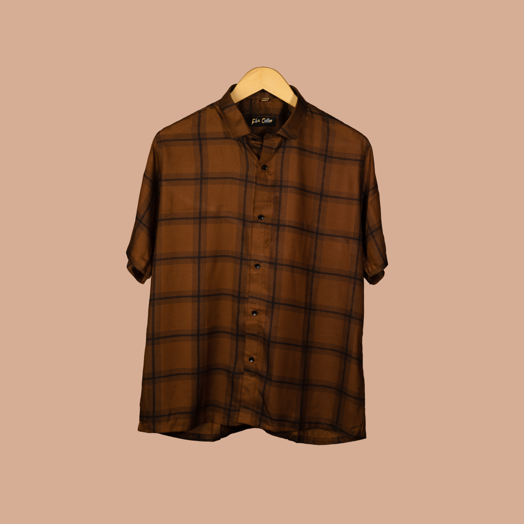 MEN'S CHECKERED SHIRT DARK COPPER