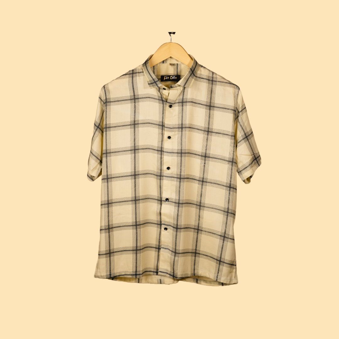MEN'S CHECKERED SHIRT CREAM