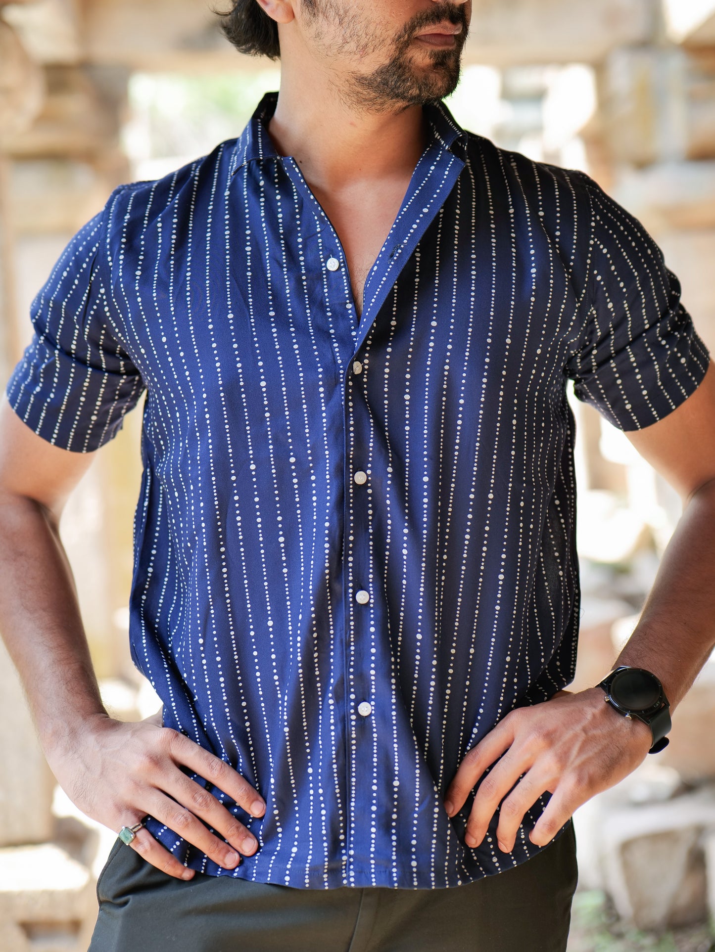 Dotted Dark Blue LINING