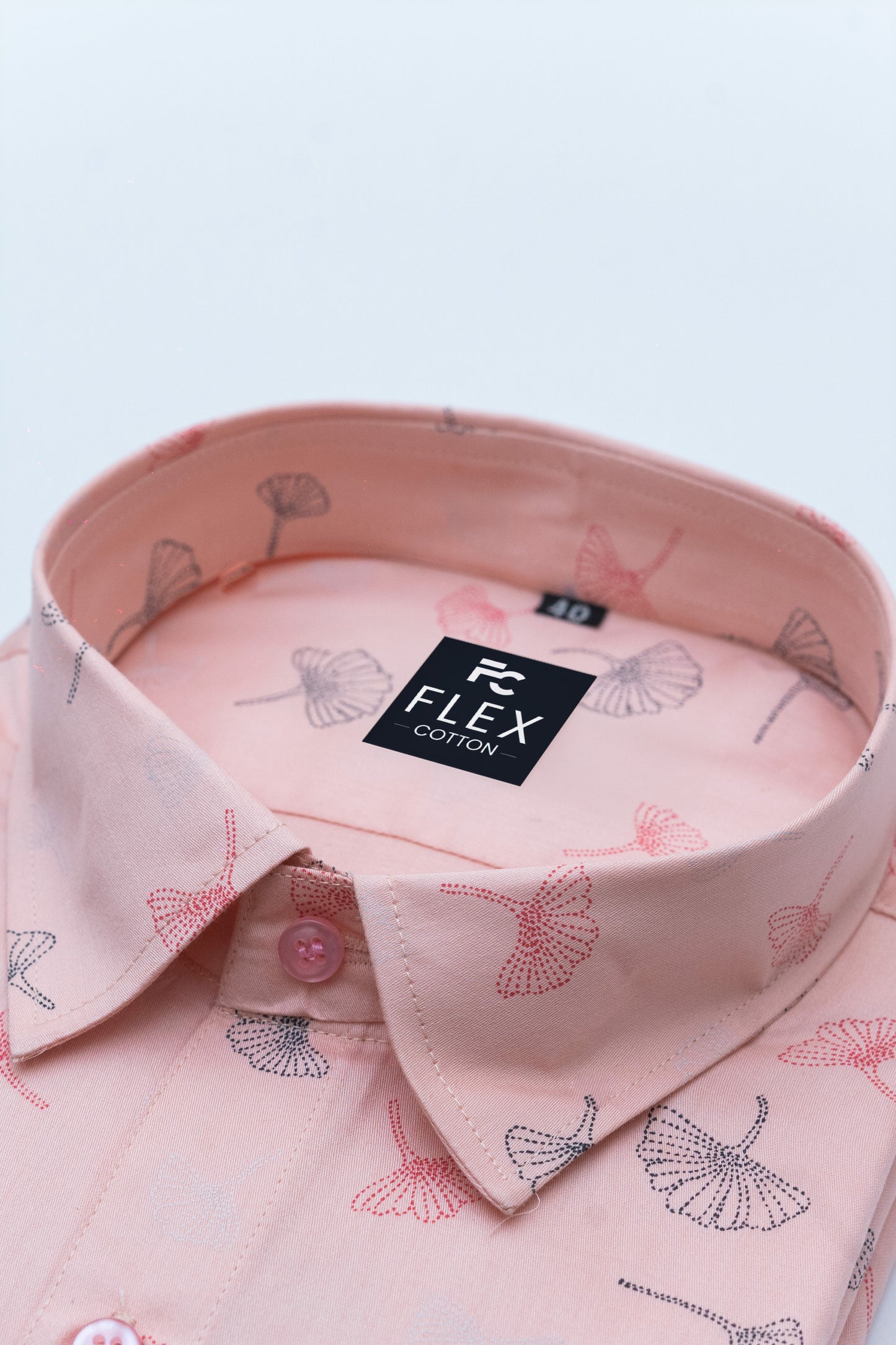 Apricot Orange Color Printed Shirt For Men's