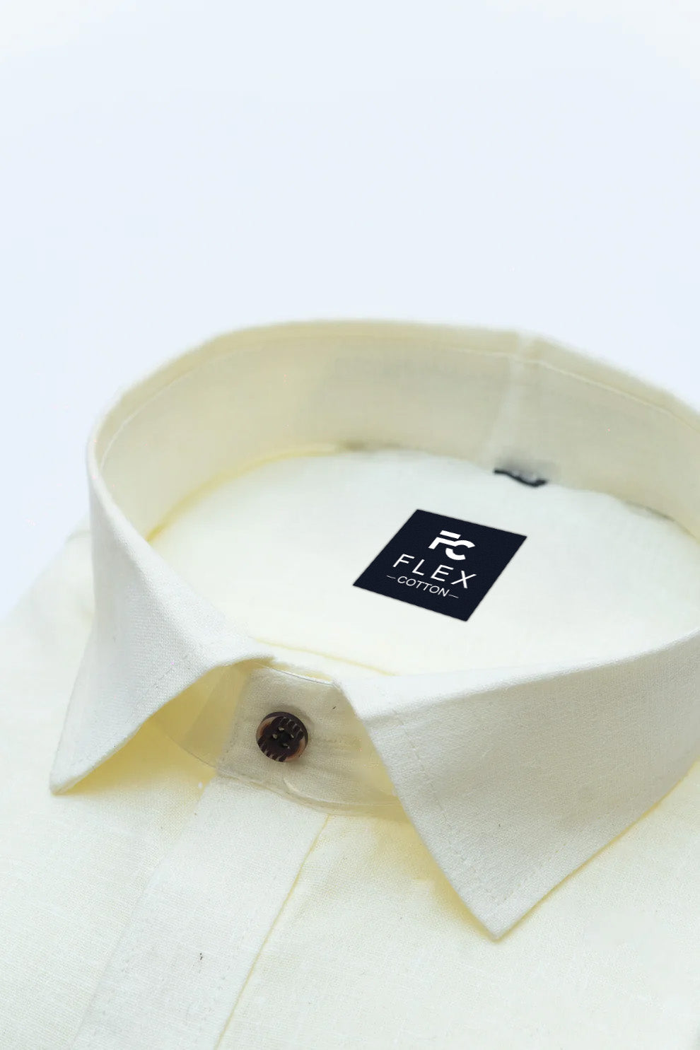 Lemon Color Linen Fill Formal Cotton Shirt For Men's