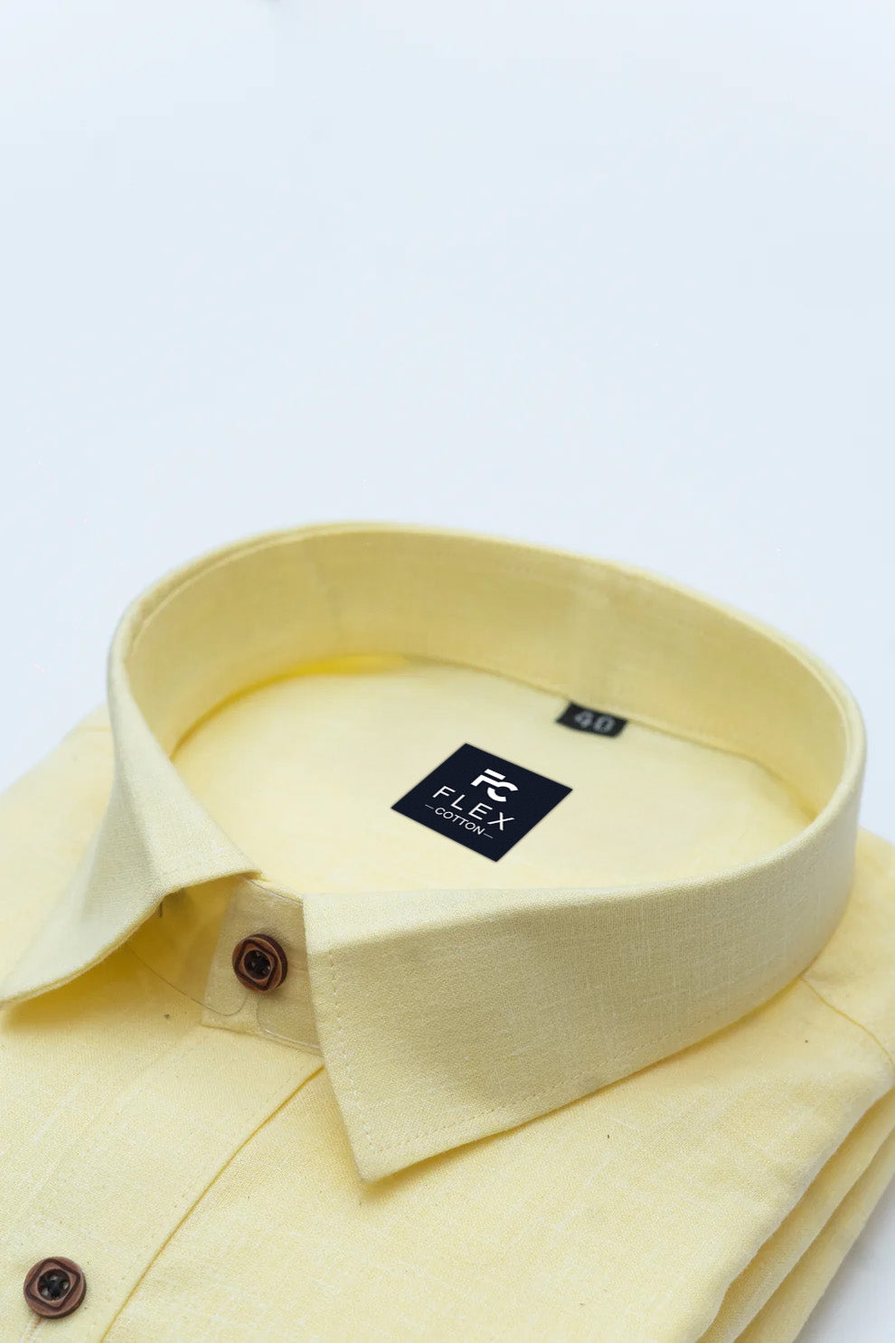 Light Yellow Color Linen Fill Formal Cotton Shirt For Men's