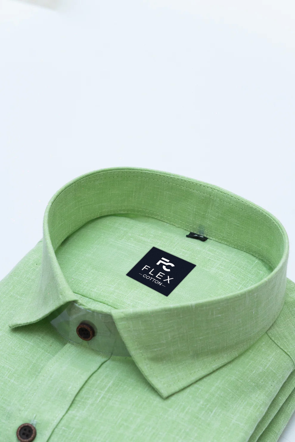 Light Green Color Linen Fill Formal Cotton Shirt For Men's