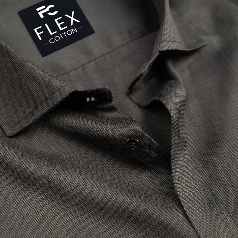 Black Color Mercerised Cotton Shirt For Men