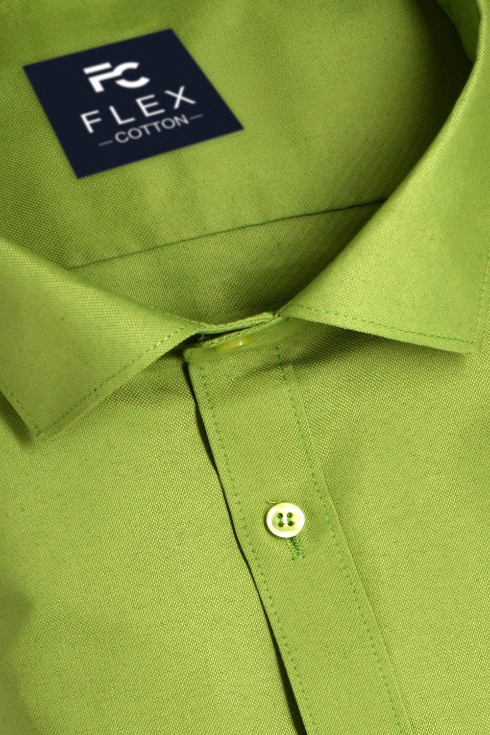 Green Color Rich Cotton Formal Shirt For Mens