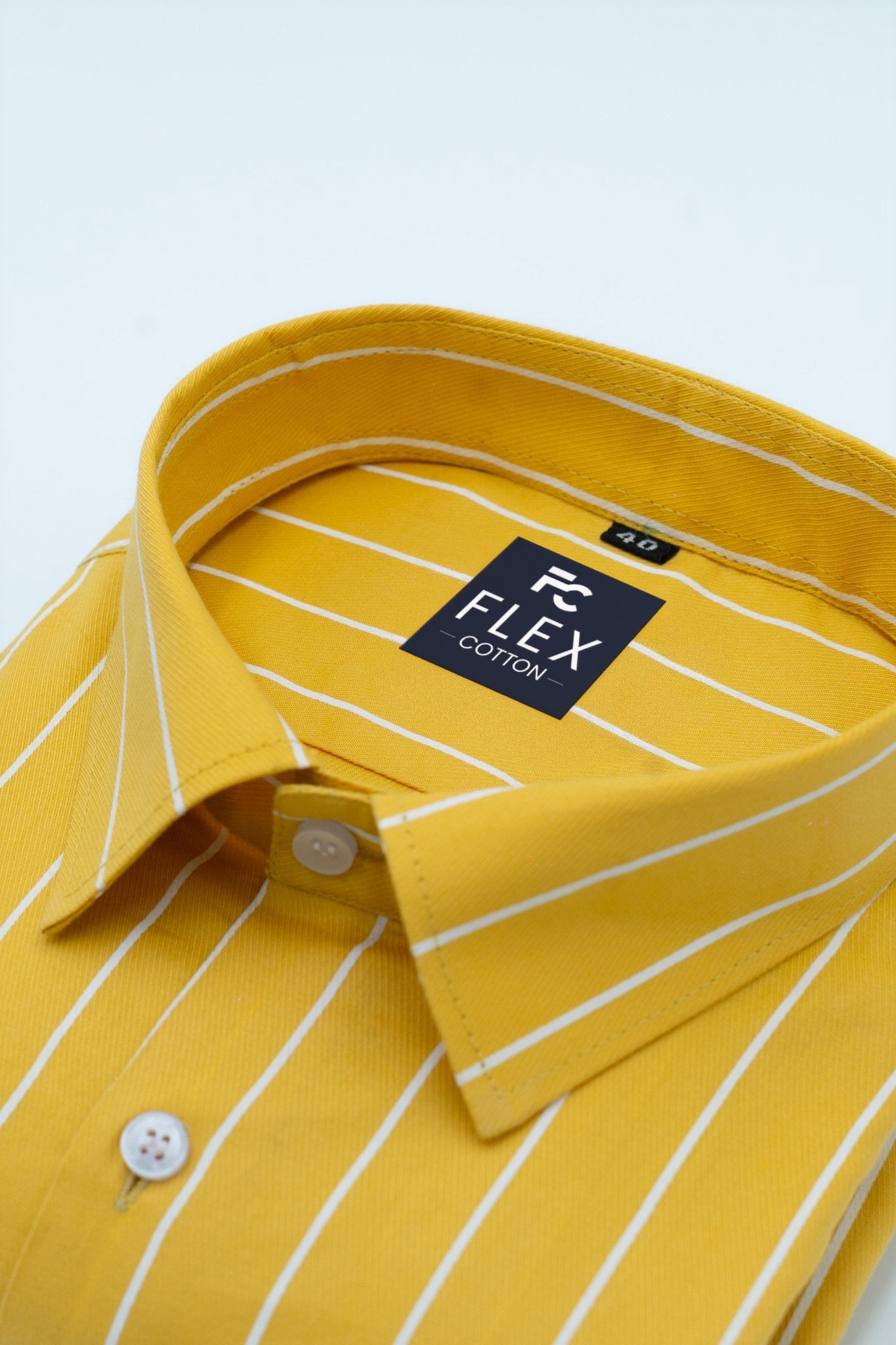 Yellow Color Pure Cotton Lining Shirt For Men