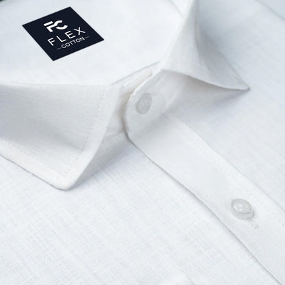 White Color Linen Cotton Shirt For Men
