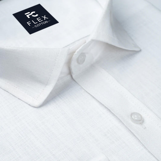 White Color Linen Cotton Shirt For Men