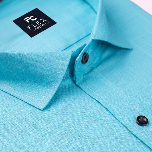 Light Blue Color Linen Cotton Shirt For Men