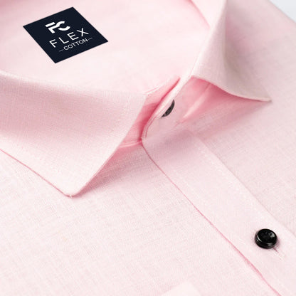 Pink Color Linen Cotton Shirt For Men