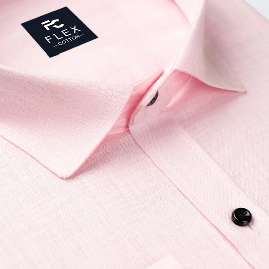 Pink Color Linen Cotton Shirt For Men