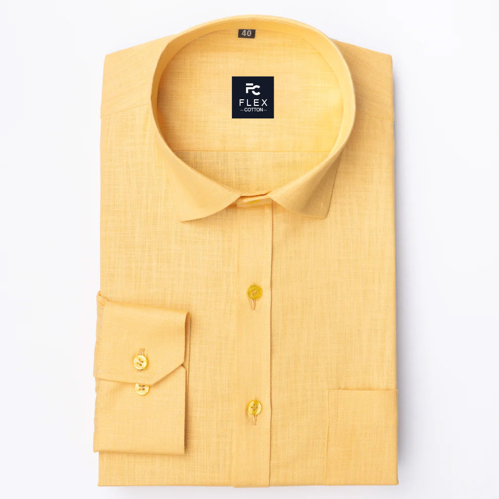 Golden Color Linen Cotton Shirt For Men