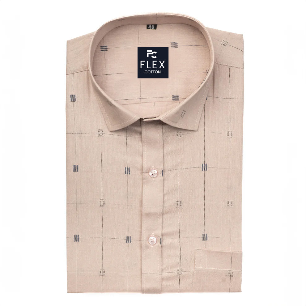 Dream Pink Color Check Butta Cotton Shirts