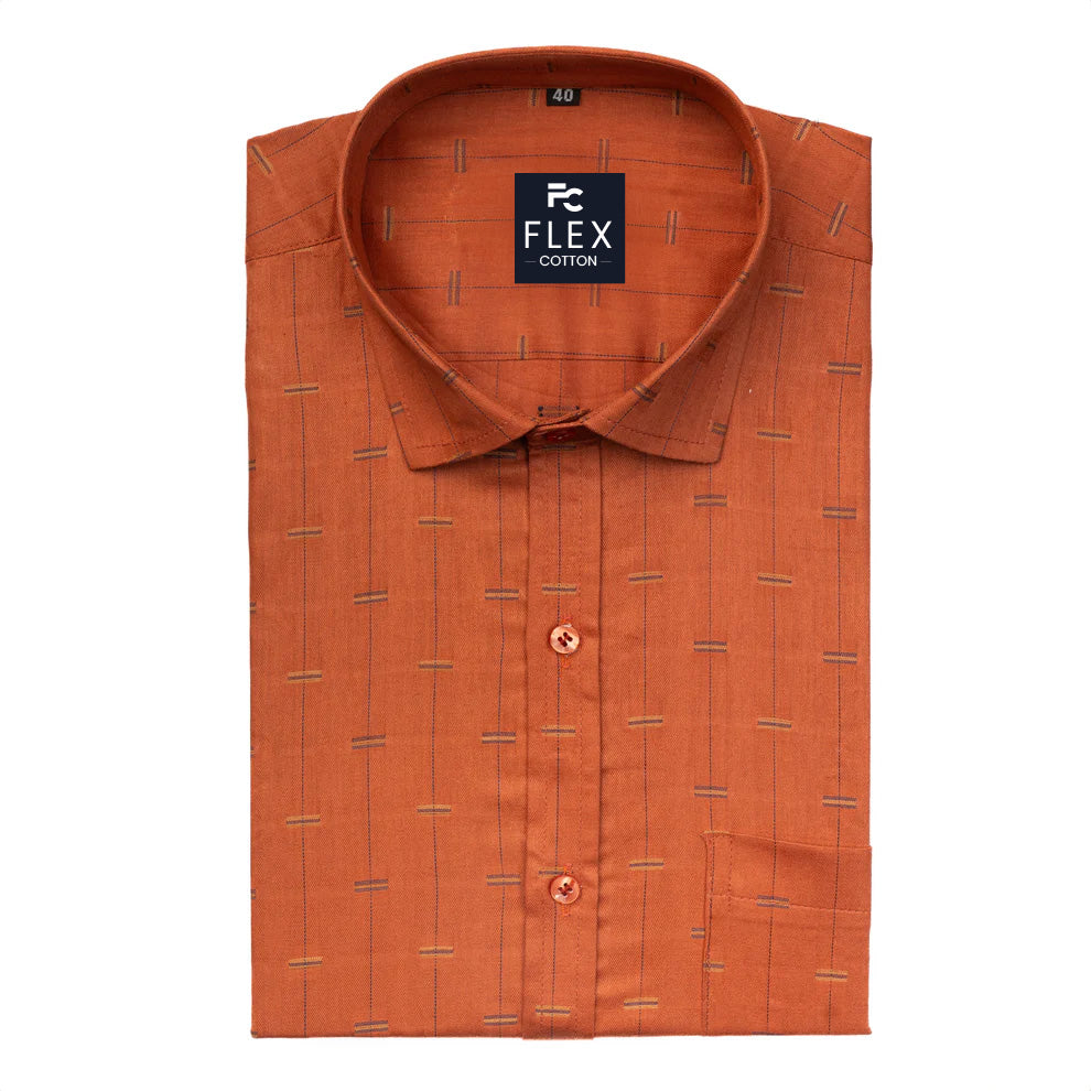 Red Color Lining Butta Cotton Shirts