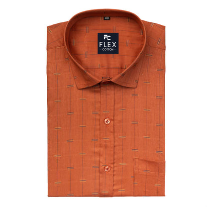 Red Color Lining Butta Cotton Shirts
