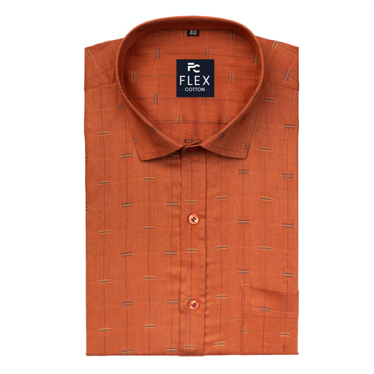 Red Color Lining Butta Cotton Shirts