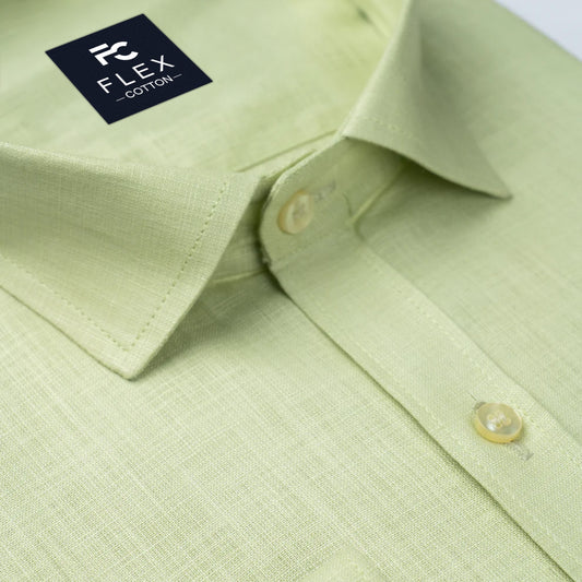 Light Green Color Linen Cotton Shirt For Men