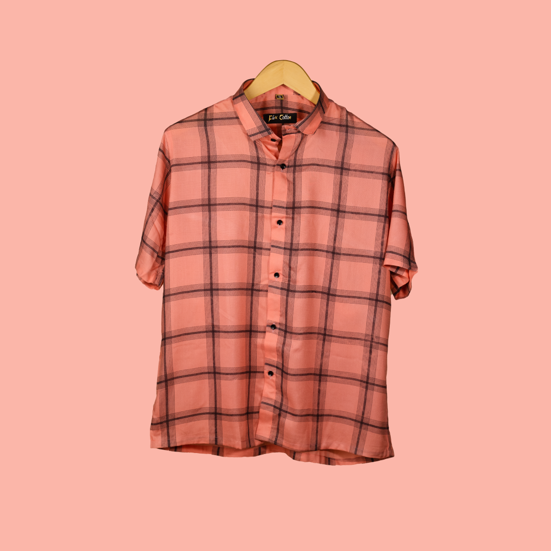 MEN'S CHECKERED SHIRT SALVMO ORANGE