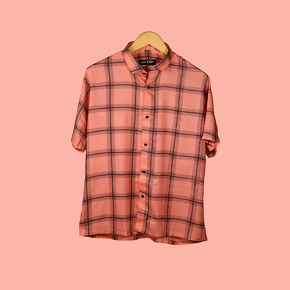 MEN'S CHECKERED SHIRT SALVMO ORANGE