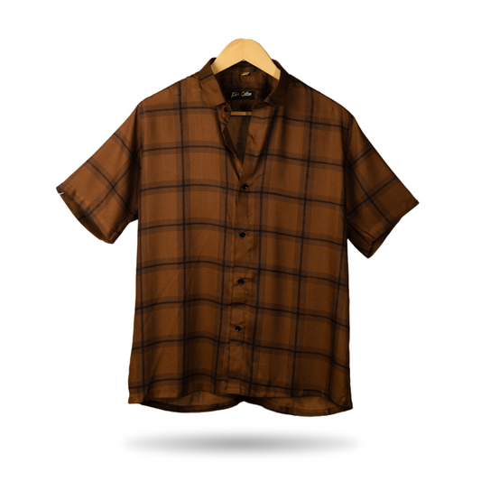 MEN'S CHECKERED SHIRT DARK COPPER