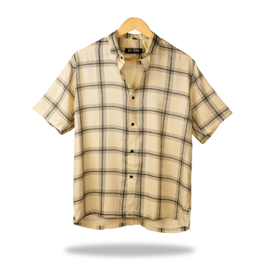 MEN'S CHECKERED SHIRT CREAM