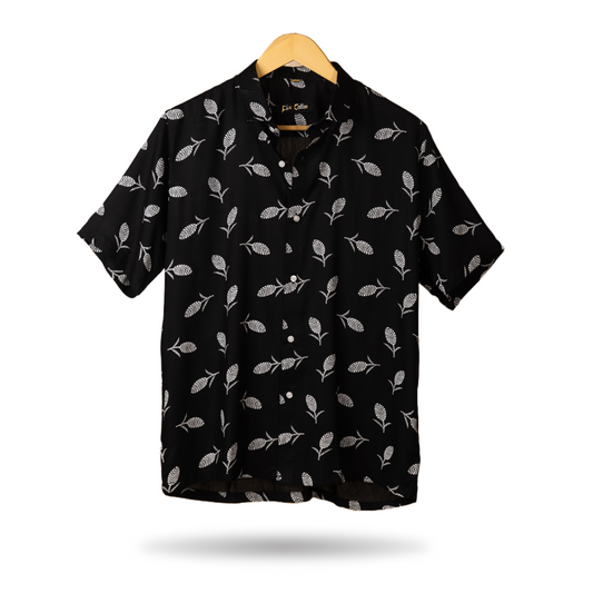 BLACK FLORAL LEAF
