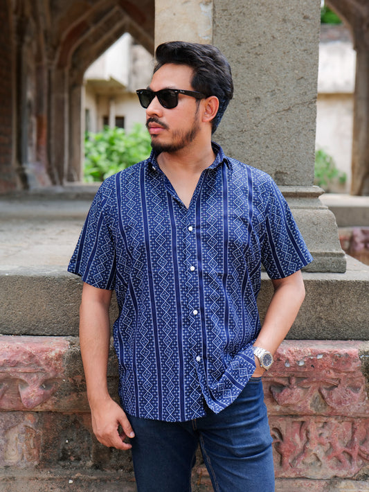 NAVY BLUE MOROCCAN STRIPE