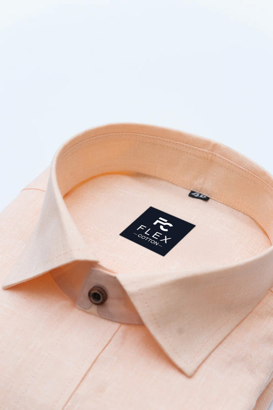 Light Cream Color Linen Fill Formal Cotton Shirt For Men's