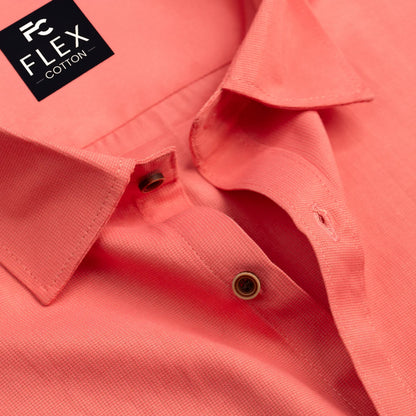 Strawberry Pink Color Mercerised Cotton Shirt For Men