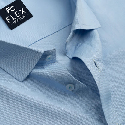 Sky Blue Color Mercerised Cotton Shirt For Men