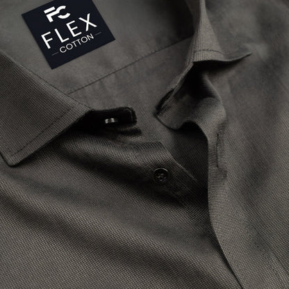 Black Color Mercerised Cotton Shirt For Men