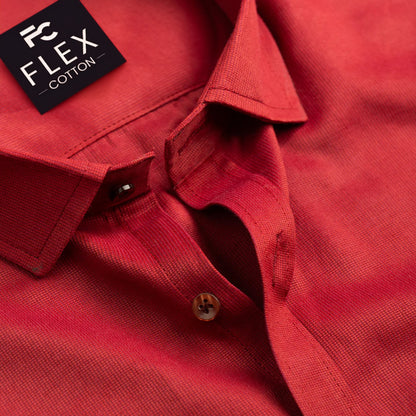 Maroon Color Mercerised Cotton Shirt For Men
