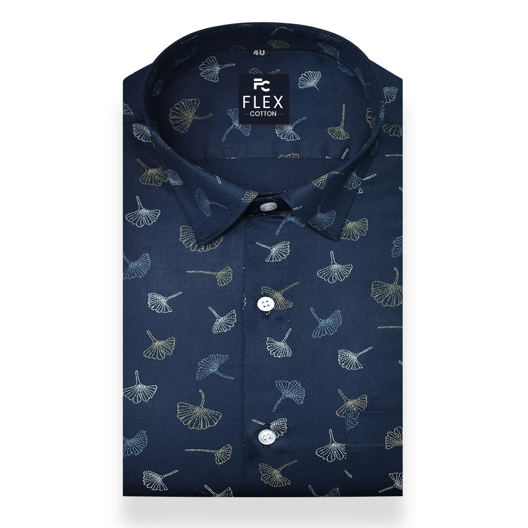 Blue Color Printed Shirt For Men's