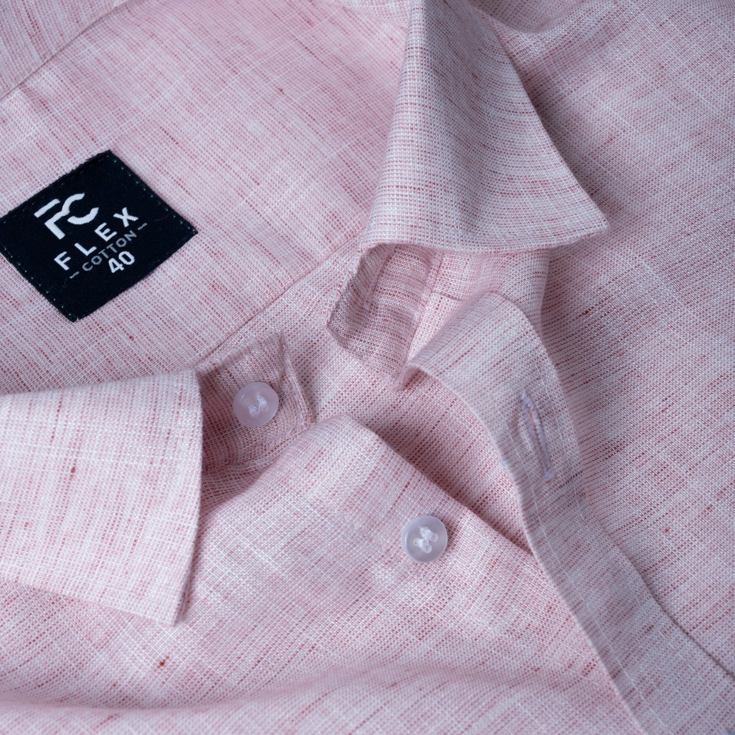Dark Pink Linen Blend Texture Shirt For Men