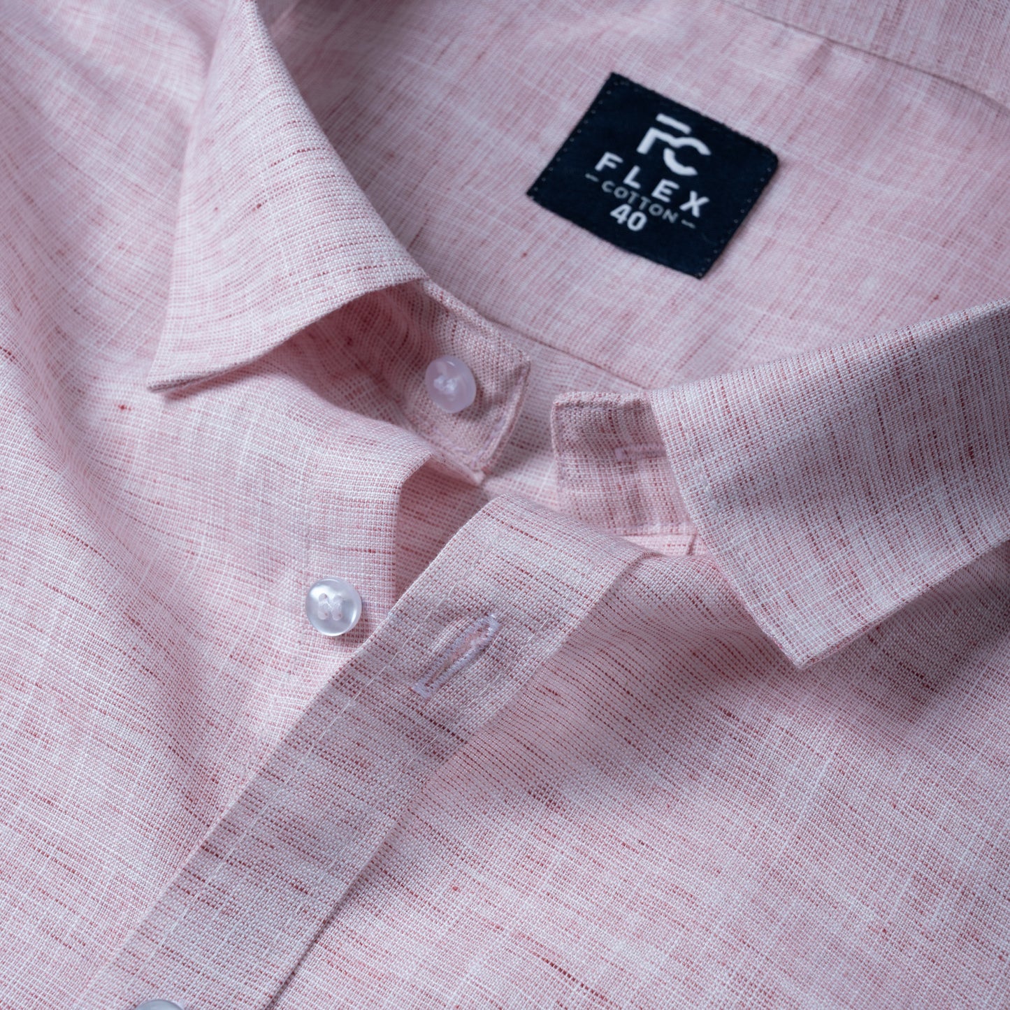 Dark Pink Linen Blend Texture Shirt For Men