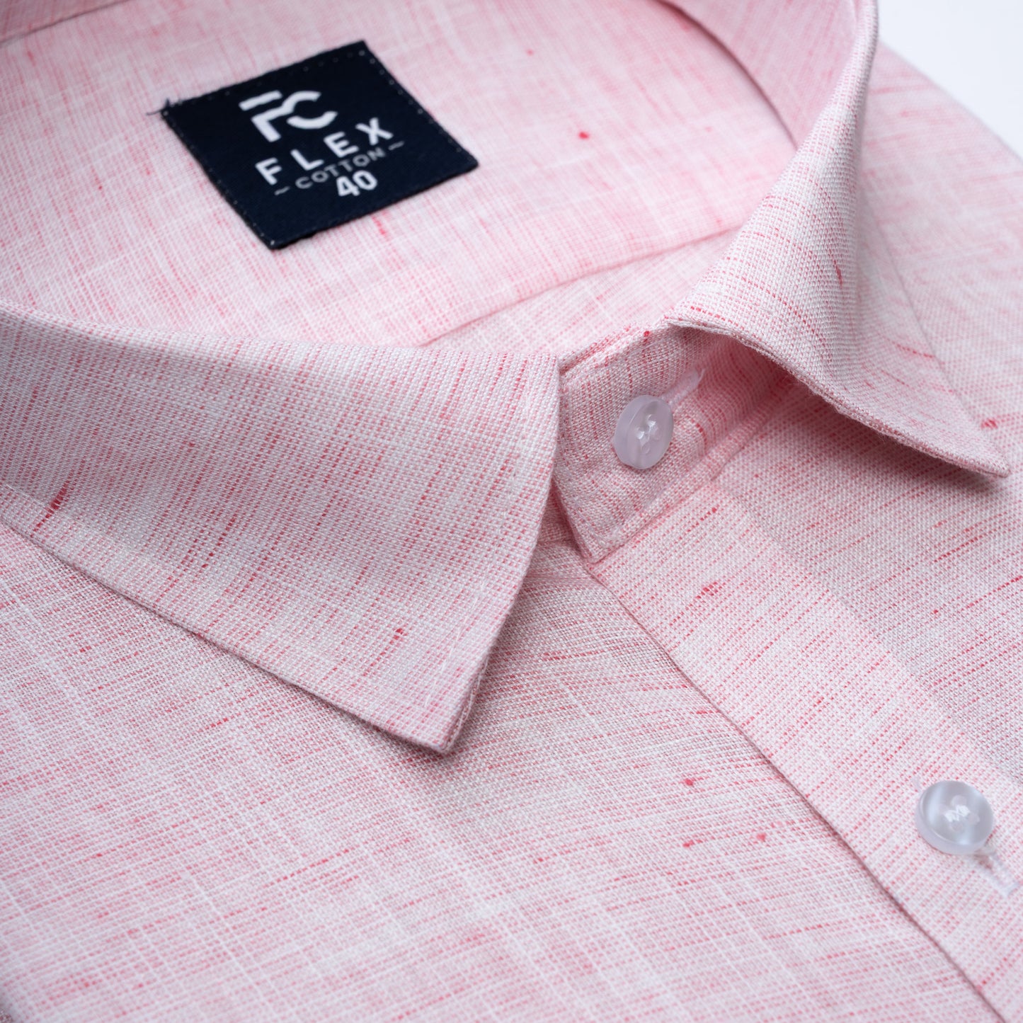 Pink Linen Blend Texture Shirt For Men
