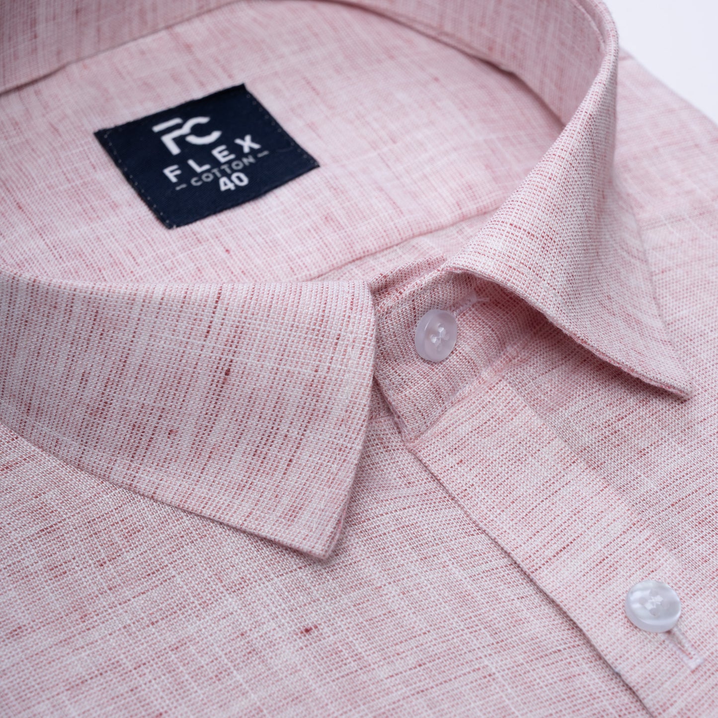 Dark Pink Linen Blend Texture Shirt For Men