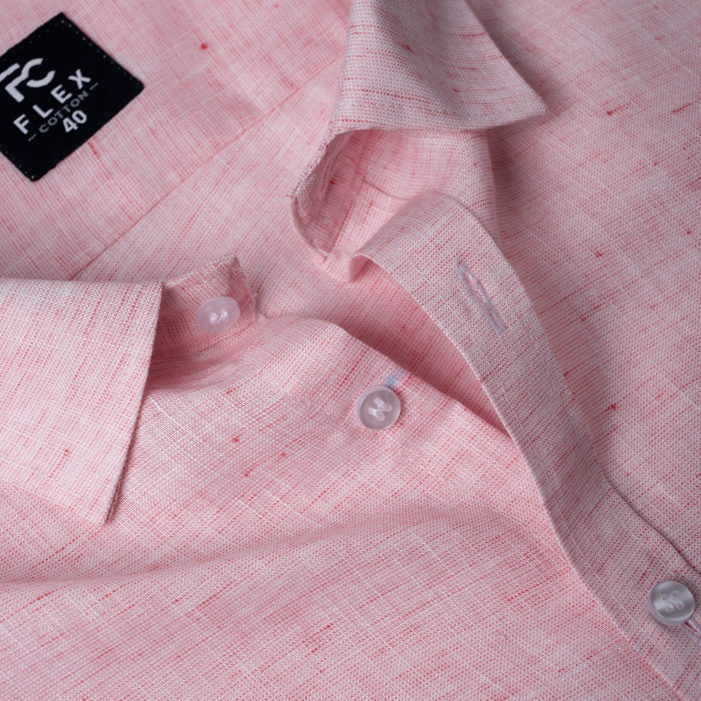 Pink Linen Blend Texture Shirt For Men