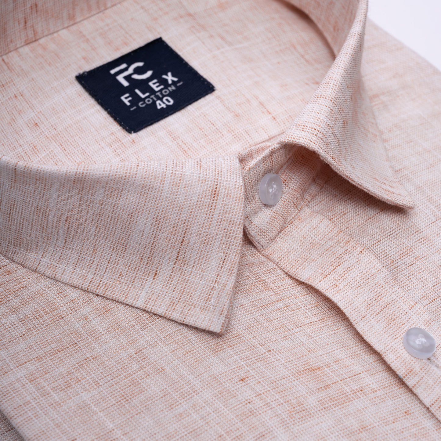 Beige Linen Blend Texture Shirt For Men