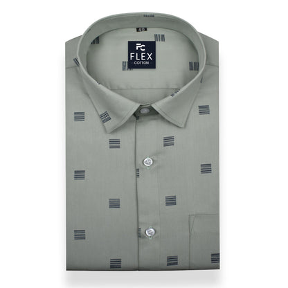 Grey Color Printed Shirt For Men's