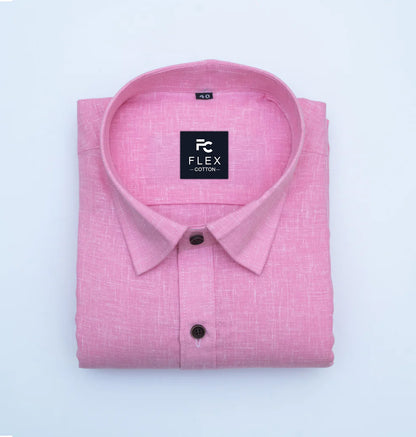 Light Pink Color Linen Fill Formal Cotton Shirt For Men's