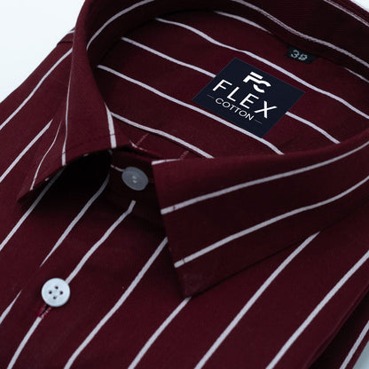 Maroon Color Pure Cotton Lining Shirt For Men