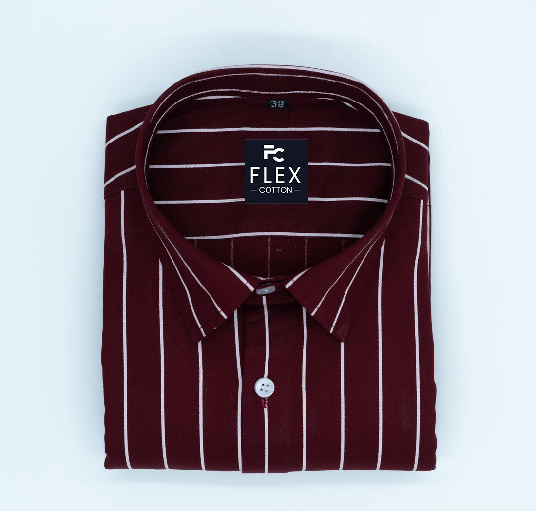 Maroon Color Pure Cotton Lining Shirt For Men