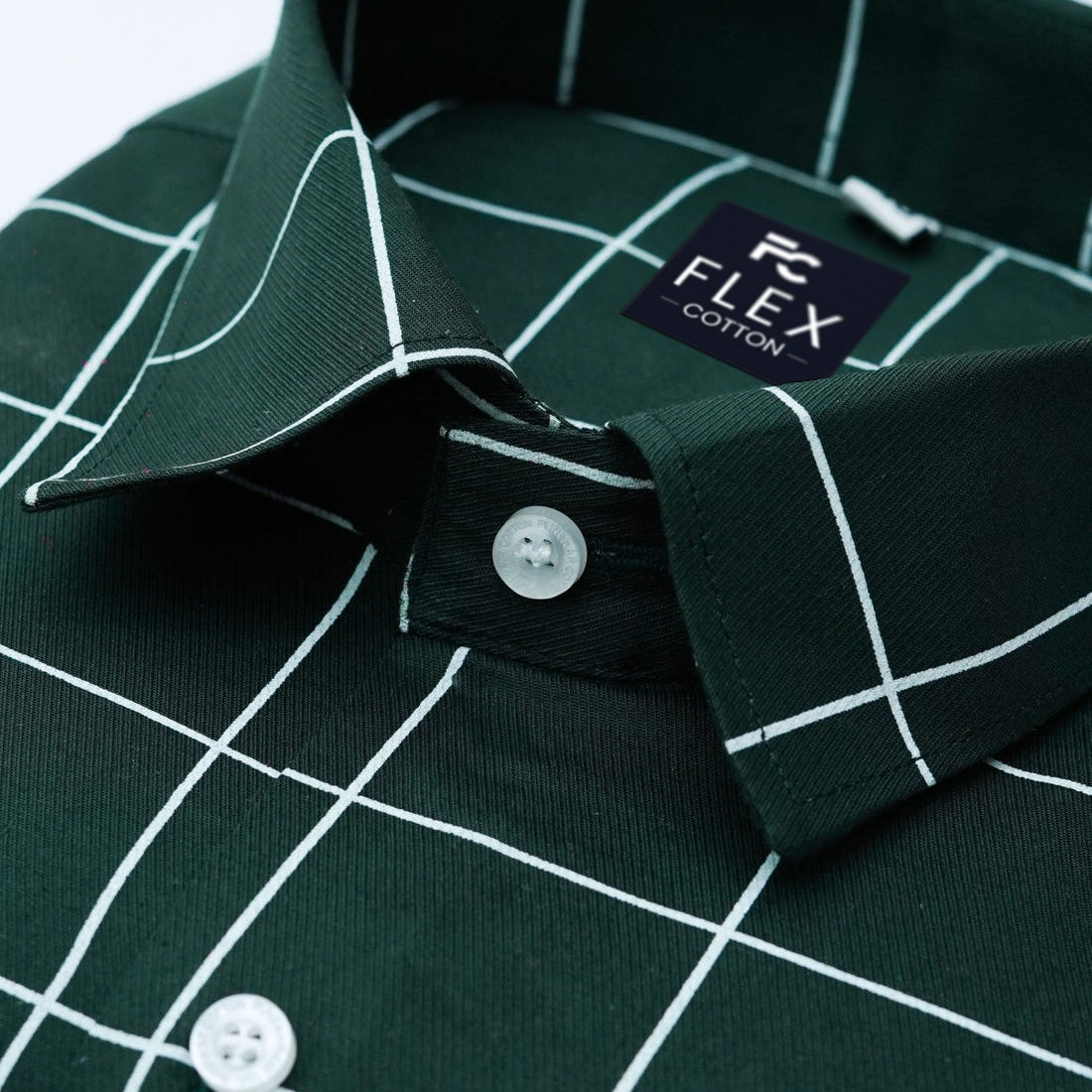 Mehndi Color Big Checks Cotton Shirts For Men