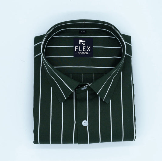 Mehndi Color Pure Cotton Lining Shirt For Men